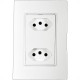 Kit C/3 - Conjunto Ilumi Vivaz Branco Com Placa 2 Tomadas... Kit C/3 - Conjunto Ilumi Vivaz Branco Com Placa 2 Tomadas...