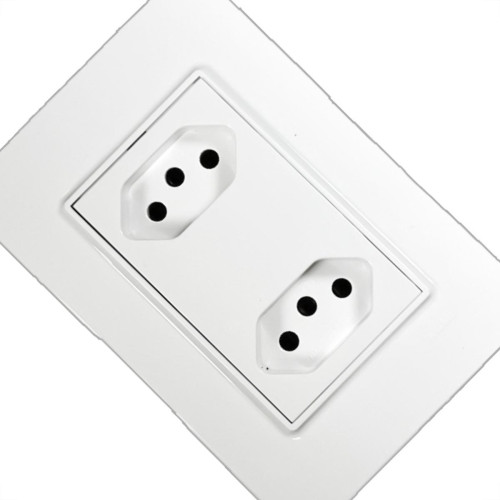 Kit C/3 - Conjunto Ilumi Vivaz Branco Com Placa 2 Tomadas... Kit C/3 - Conjunto Ilumi Vivaz Branco Com Placa 2 Tomadas...