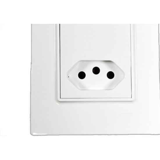 Kit C/3 - Conjunto Ilumi Vivaz Branco Com Placa 2 Tomadas... Kit C/3 - Conjunto Ilumi Vivaz Branco Com Placa 2 Tomadas...