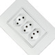 Kit C/5 - Conjunto Ilumi Vivaz Branco Com Placa 3 Tomadas...