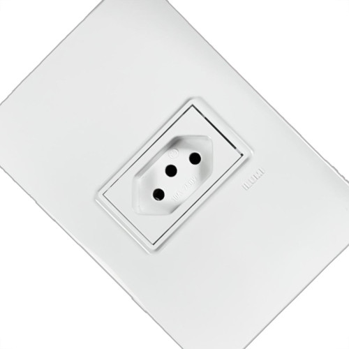 Kit C/4 - Conjunto Ilumi Vivaz Branco Com Placa 1 Tomada ...