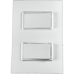 Kit C/2 - Conjunto Ilumi Vivaz Branco Com Placa 2 Simples...