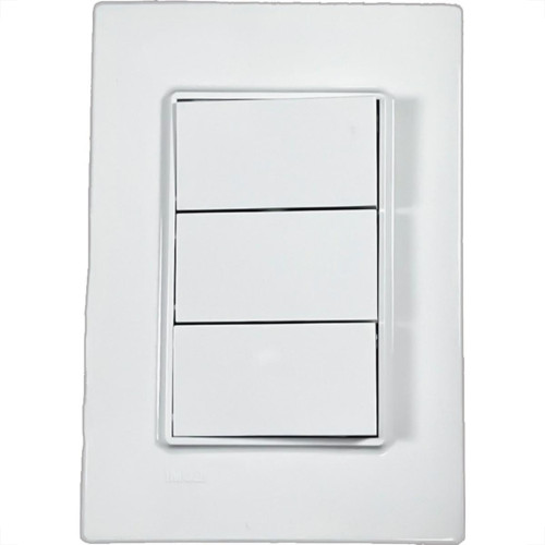 Kit C/4 - Conjunto Ilumi Vivaz Branco Com Placa 3 Simples... Kit C/4 - Conjunto Ilumi Vivaz Branco Com Placa 3 Simples...