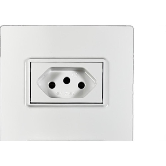 Conjunto Ilumi Vivaz Branco Com Placa 1 Simples + Tomada 10A. - 78200