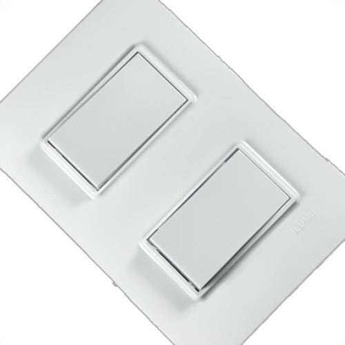 Conjunto Ilumi Vivaz Branco Com Placa 1 Simples + 1 Paralelo 10A. - 7823 Conjunto Ilumi Vivaz Branco Com Placa 1 Simples + 1 Paralelo 10A. - 7823