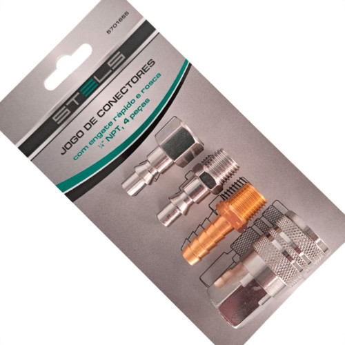 Engate Rapido Para Ar Stels Jogo Com 4 Pecas - 5701655 Engate Rapido Para Ar Stels Jogo Com 4 Pecas - 5701655