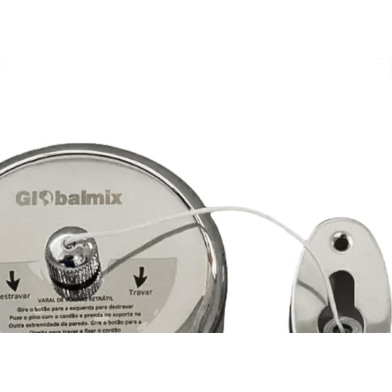 Varal Automatico Globalmix Redondo Retratil Aco Inox 2,8M