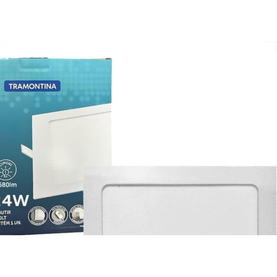 Plafon Led Embutir Tramontina Quadrado 24W. 1920Lm. 6500K. Bivolt Branco3