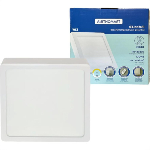 Plafon Led Sobrepor Tramontina Quadrado 12W. 840Lm. 6500K. Bivolt Branco Plafon Led Sobrepor Tramontina Quadrado 12W. 840Lm. 6500K. Bivolt Branco