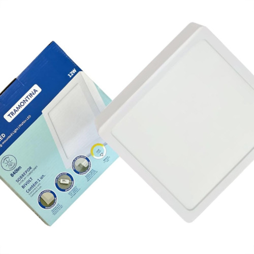 Plafon Led Sobrepor Tramontina Quadrado 12W. 840Lm. 6500K. Bivolt Branco Plafon Led Sobrepor Tramontina Quadrado 12W. 840Lm. 6500K. Bivolt Branco