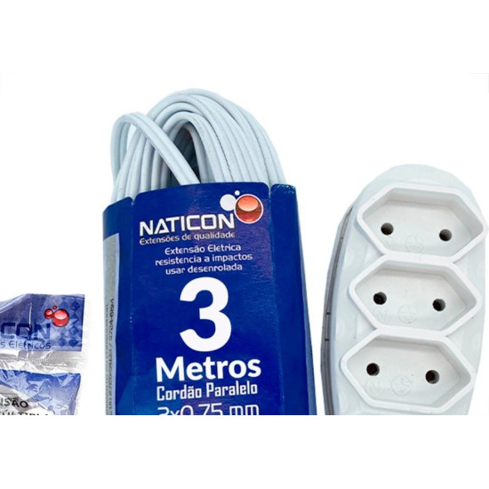 Extensao Naticon Paralela 2 Polos 0,75Mm Branca - 3M Extensao Naticon Paralela 2 Polos 0,75Mm Branca - 3M