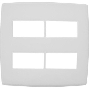 Placa Pial Plus+ Branca 4X4 - 2 Modulos + 2 Modulos Separados - 618514Bc