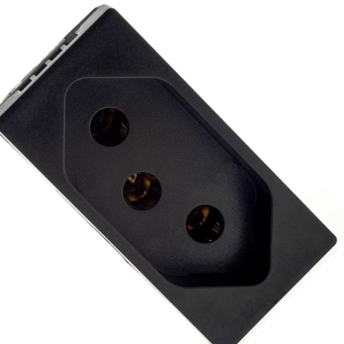 Modulo Pial Plus+ 1 Tomada 10A. Borne Automatico Preta - 615038Pt Modulo Pial Plus+ 1 Tomada 10A. Borne Automatico Preta - 615038Pt