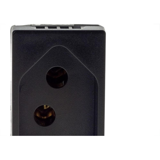 Modulo Pial Plus+ 1 Tomada 10A. Borne Automatico Preta - 615038Pt Modulo Pial Plus+ 1 Tomada 10A. Borne Automatico Preta - 615038Pt