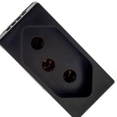 Modulo Pial Plus+ 1 Tomada 20A. Borne Automatico Preto - 615060Pt Modulo Pial Plus+ 1 Tomada 20A. Borne Automatico Preto - 615060Pt