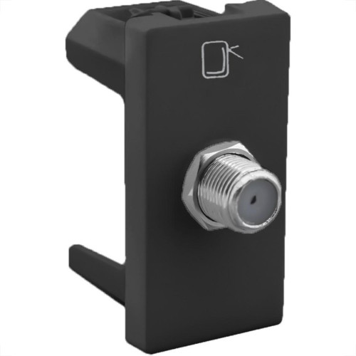 Modulo Pial Plus+ 1 Tomada Coaxial Preto - 615030Pt Modulo Pial Plus+ 1 Tomada Coaxial Preto - 615030Pt