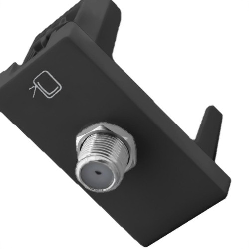 Modulo Pial Plus+ 1 Tomada Coaxial Preto - 615030Pt Modulo Pial Plus+ 1 Tomada Coaxial Preto - 615030Pt