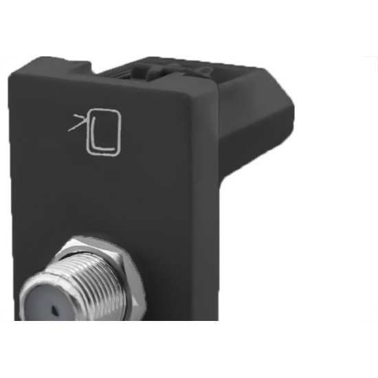 Modulo Pial Plus+ 1 Tomada Coaxial Preto - 615030Pt Modulo Pial Plus+ 1 Tomada Coaxial Preto - 615030Pt