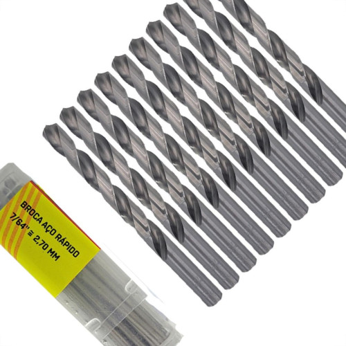 Broca Aco Rapido Thompson 2,7Mm-7/64'' - 1322 - Kit C/10 Pecas Broca Aco Rapido Thompson 2,7Mm-7/64'' - 1322 - Kit C/10 Pecas