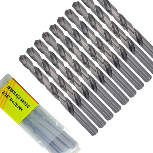 Broca Aco Rapido Thompson 4,7Mm-3/16'' - 1327 - Kit C/10 Pecas Broca Aco Rapido Thompson 4,7Mm-3/16'' - 1327 - Kit C/10 Pecas