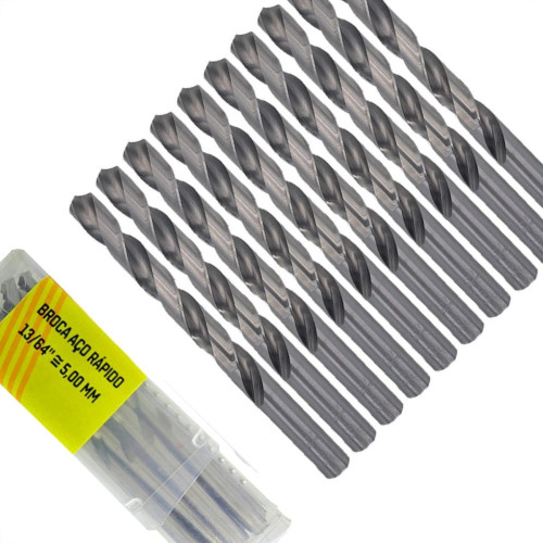 Broca Aco Rapido Thompson 5,0Mm-13/64'' - 1328 - Kit C/10 Pecas Broca Aco Rapido Thompson 5,0Mm-13/64'' - 1328 - Kit C/10 Pecas