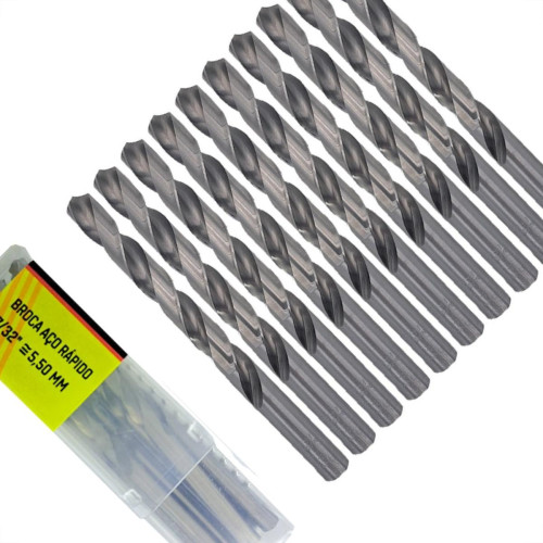 Broca Aco Rapido Thompson 5,5Mm-7/32'' - 1329 - Kit C/10 Pecas Broca Aco Rapido Thompson 5,5Mm-7/32'' - 1329 - Kit C/10 Pecas