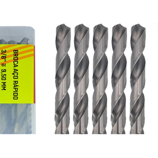 Broca Aco Rapido Thompson 9,5Mm-3/8'' - 1337 - Kit C/5 Pecas Broca Aco Rapido Thompson 9,5Mm-3/8'' - 1337 - Kit C/5 Pecas