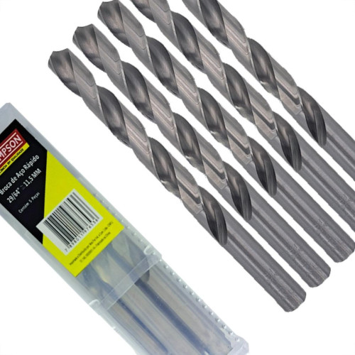 Broca Aco Rapido Thompson 11,5Mm-7/16'' - 1341 - Kit C/5 Pecas Broca Aco Rapido Thompson 11,5Mm-7/16'' - 1341 - Kit C/5 Pecas