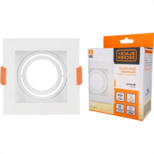 Spot Para Lampada Dicroica Black+Decker Decor Quadrado Mr16 Branco - Bds3-0007 Spot Para Lampada Dicroica Black+Decker Decor Quadrado Mr16 Branco - Bds3-0007
