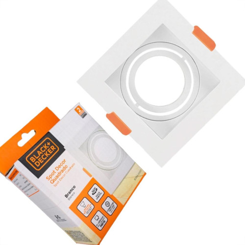 Spot Para Lampada Dicroica Black+Decker Decor Quadrado Mr16 Branco - Bds3-0007 Spot Para Lampada Dicroica Black+Decker Decor Quadrado Mr16 Branco - Bds3-0007