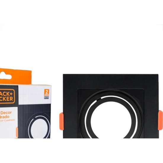 Spot Para Lampada Dicroica Black+Decker Decor Quadrado Mr16 Preto - Bds3-0007 Spot Para Lampada Dicroica Black+Decker Decor Quadrado Mr16 Preto - Bds3-0007