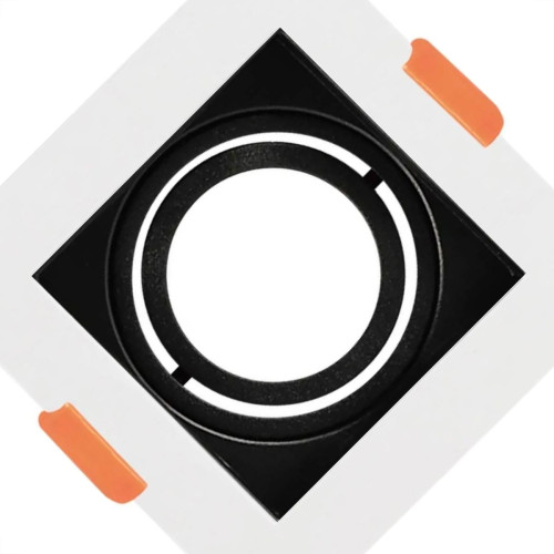 Spot Para Lampada Dicroica Black+Decker Decor Quadrado Mr16 Branco Com Preto - Bds3-0007 Spot Para Lampada Dicroica Black+Decker Decor Quadrado Mr16 Branco Com Preto - Bds3-0007