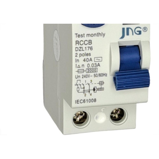 Dispositivo Dr ''Fuga'' Jng - Dzl176 2 40 - 30Ma - 2 Polos - 40A. - 12147