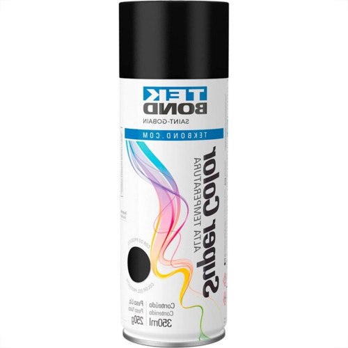 Spray Tekbond Alta Temperatura Preto Fosco 350Ml Spray Tekbond Alta Temperatura Preto Fosco 350Ml
