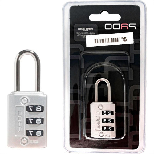 Cadeado Para Mala Pado 3 Segredos Zamac 25Mm Prata - 52021864 Cadeado Para Mala Pado 3 Segredos Zamac 25Mm Prata - 52021864
