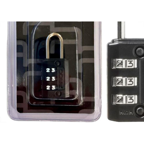 Cadeado Para Mala Pado 3 Segredos Zamac 25Mm Preto - 5202161 Cadeado Para Mala Pado 3 Segredos Zamac 25Mm Preto - 5202161