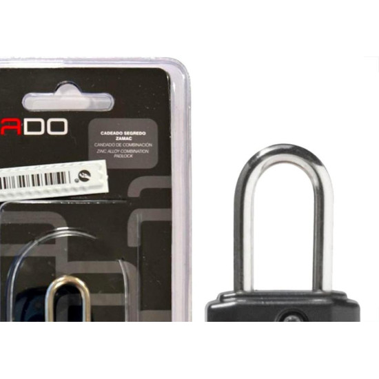 Cadeado Para Mala Pado 3 Segredos Zamac 25Mm Preto - 5202161 Cadeado Para Mala Pado 3 Segredos Zamac 25Mm Preto - 5202161