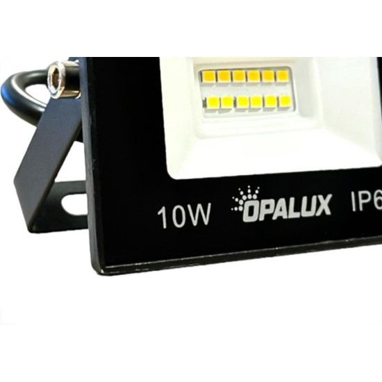 Refletor De Led Opalux 10W. 6500K. 800Lm Ip66 Preto Bivolt - 6013 Refletor De Led Opalux 10W. 6500K. 800Lm Ip66 Preto Bivolt - 6013