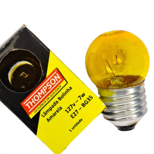 Lampada Bolinha Thompson 7Wx127V Amarela - Kit C/10 Pecas Lampada Bolinha Thompson 7Wx127V Amarela - Kit C/10 Pecas