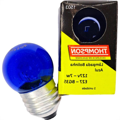 Lampada Bolinha Thompson 7Wx127V Azul - Kit C/10 Pecas Lampada Bolinha Thompson 7Wx127V Azul - Kit C/10 Pecas