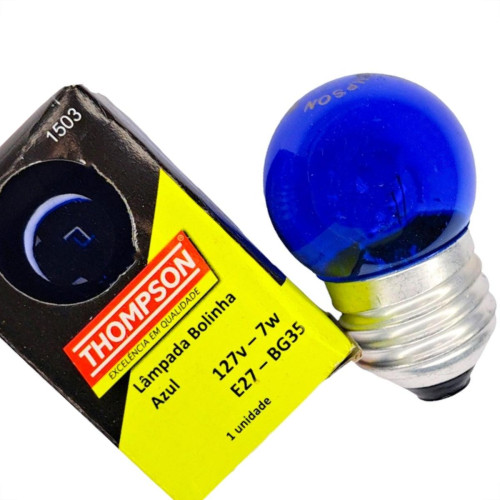 Lampada Bolinha Thompson 7Wx127V Azul - Kit C/10 Pecas Lampada Bolinha Thompson 7Wx127V Azul - Kit C/10 Pecas