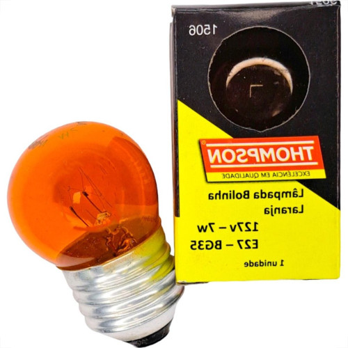 Lampada Bolinha Thompson 7Wx127V Laranja - Kit C/10 Pecas Lampada Bolinha Thompson 7Wx127V Laranja - Kit C/10 Pecas
