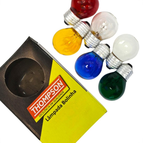 Lampada Bolinha Thompson 7Wx127V Sortida - Kit C/10 Pecas Lampada Bolinha Thompson 7Wx127V Sortida - Kit C/10 Pecas
