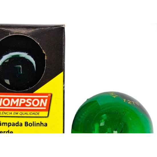 Lampada Bolinha Thompson 7Wx127V Verde - Kit C/10 Pecas Lampada Bolinha Thompson 7Wx127V Verde - Kit C/10 Pecas