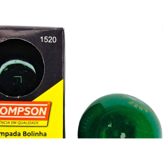 Lampada Bolinha Thompson 7Wx220V Verde - Kit C/10 Pecas Lampada Bolinha Thompson 7Wx220V Verde - Kit C/10 Pecas