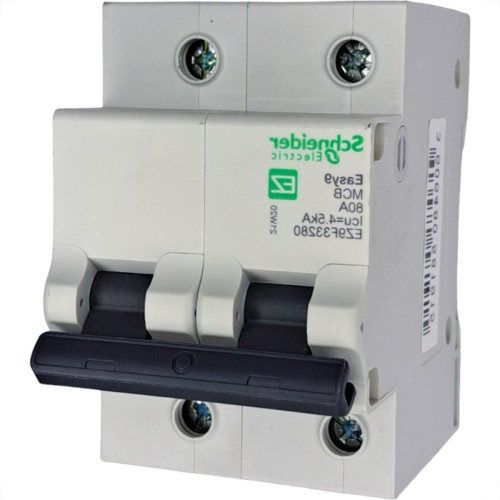 Disjuntor Schneider ''Din'' Bipolar 80A. C Disjuntor Schneider ''Din'' Bipolar 80A. C