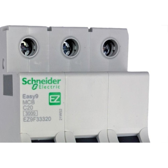 Disjuntor Schneider ''Din'' Tripolar 20A. C