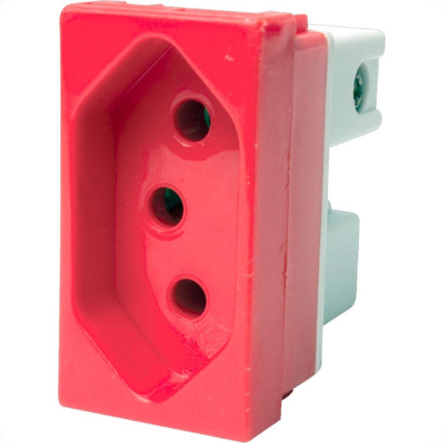 Kit C/5 - Modulo Steck Linha Stella 1 Tomada 20A. Vermelh... Kit C/5 - Modulo Steck Linha Stella 1 Tomada 20A. Vermelh...