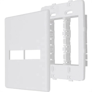 Placa Steck Linha Stella Branca 4X4 - 1 Modulo + 1 Modulo Horizontal Com Suporte 9772 Placa Steck Linha Stella Branca 4X4 - 1 Modulo + 1 Modulo Horizontal Com Suporte 9772