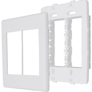 Placa Steck Linha Stella Branca 4X4 - 3 Modulos + 3 Modulos Horizontais Com Suporte 9072 Placa Steck Linha Stella Branca 4X4 - 3 Modulos + 3 Modulos Horizontais Com Suporte 9072